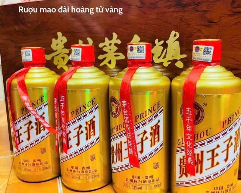 Chai rượu Mao Đài Hoàng Tử Vàng Quý Châu nhập khẩu chính hãng