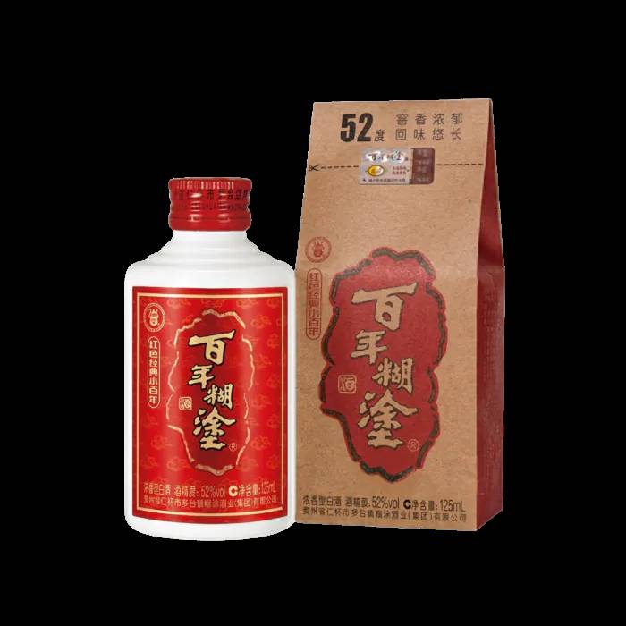 Rượu Bách Niên Hồ Đồ nhãn đỏ 52 độ 125ml
